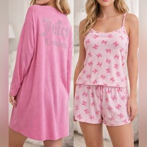Juicy Couture | Pink Butterfly Pajama 3 Piece Set | M